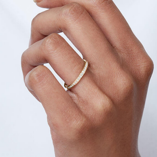 Bright-Cut Diamond Wedding Ring - Prime & Pure