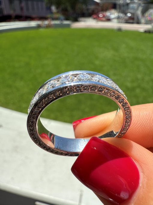 Skylar - Round Diamond Channel Set with pave sides - Prime & Pure