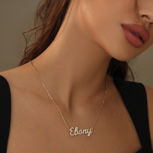 9k Gold Diamonds Name Necklace - Prime & Pure