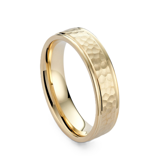 Elina - Brushed Hammered Wedding Ring - Prime & Pure