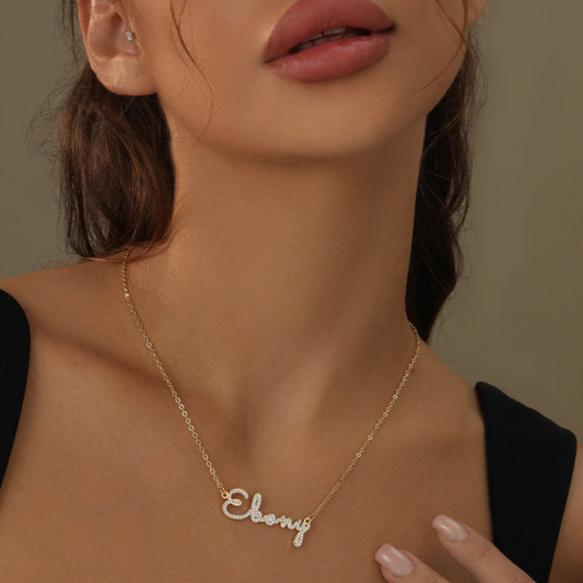 18k Gold Diamonds Name Necklace - Prime & Pure