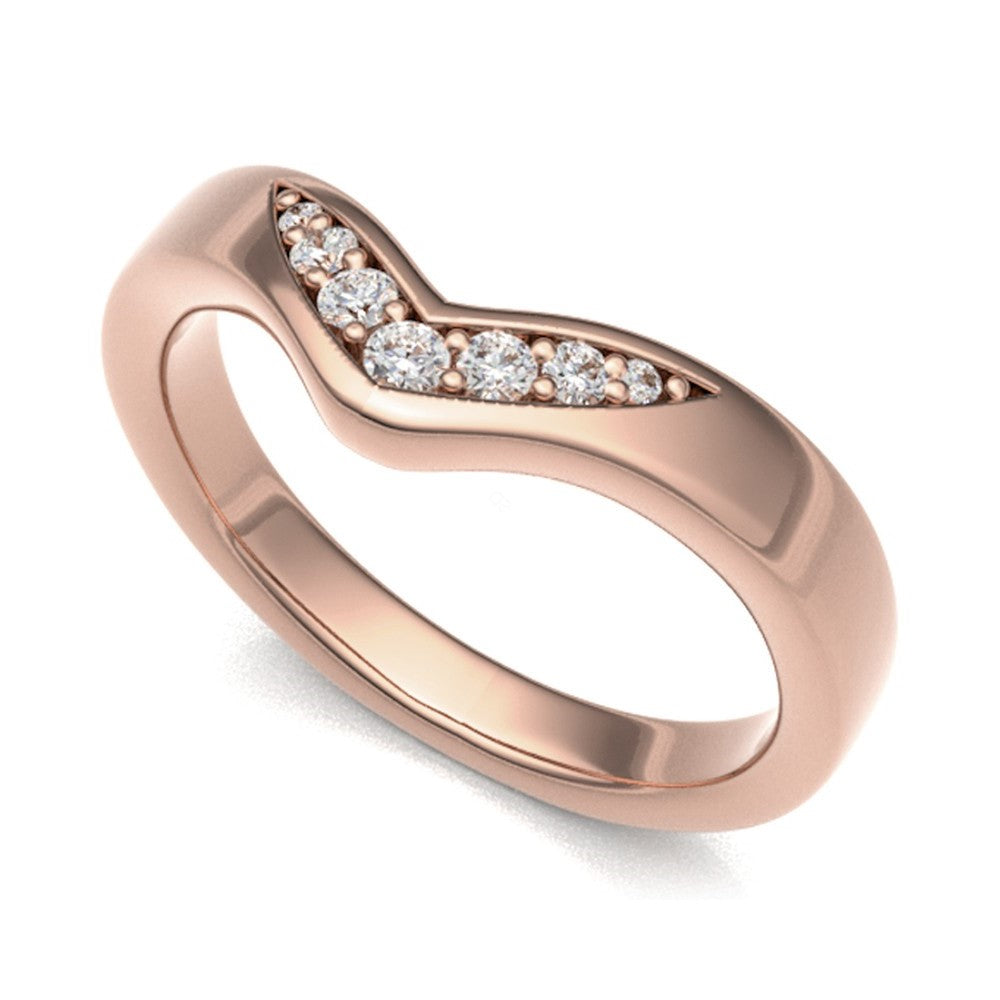 V Shape Band 7 Round cut Diamonds Ring - Prime & Pure