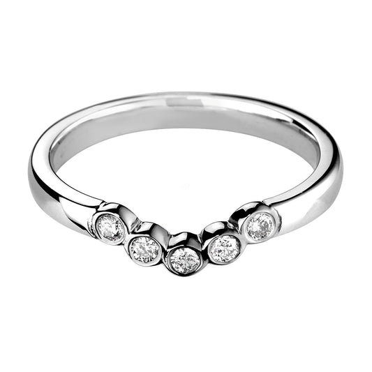 Bezel Set 5 Diamonds Band Ring - Prime & Pure