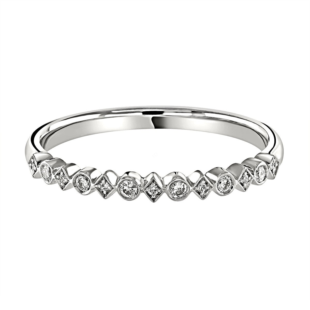 Small Mixed Bezels Round cut Diamond Ring - Prime & Pure