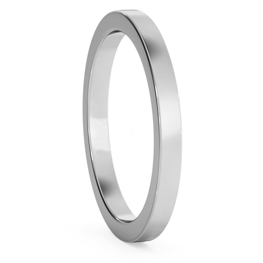 Flat Wedding Ring - 2mm width - Prime & Pure
