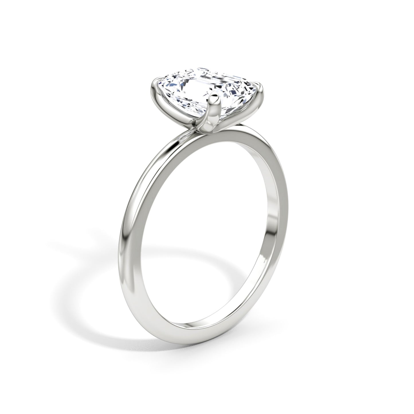 Emerald Cut Diamond Solitaire Ring - Prime & Pure