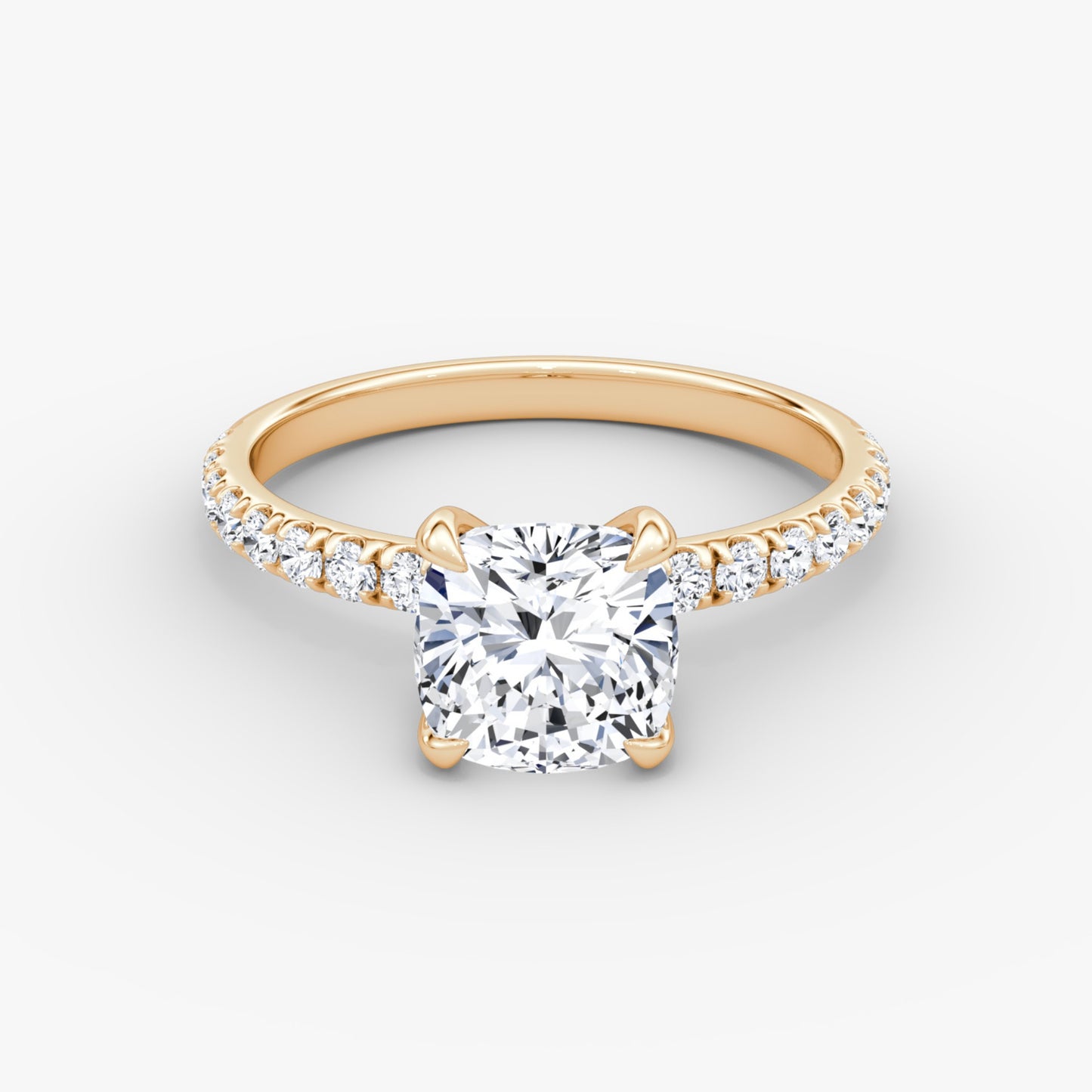 Cushion Cut Diamond Pave Band Ring - Prime & Pure