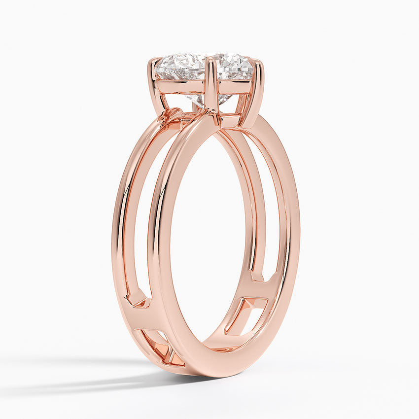 Heart Cut Diamond Double Band Solitaire Ring - Prime & Pure