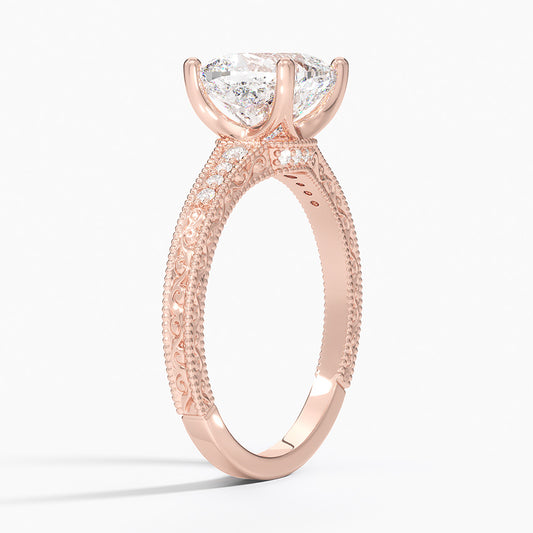 Classy Engraved Diamond Ring Cushion Top - Prime & Pure