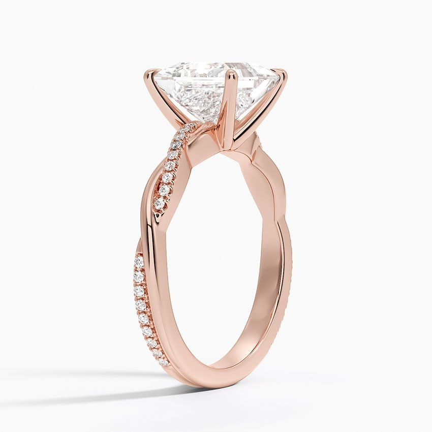 Princess Cut Diamond Twisted Pave Band Ring - Prime & Pure
