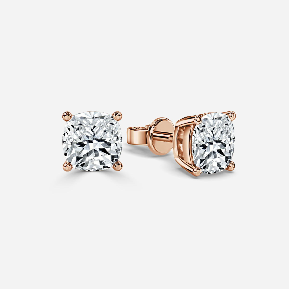 Cushion Diamond Stud Earrings - Prime & Pure
