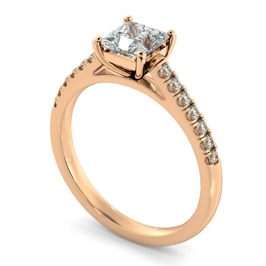 Princess Cut Diamond Pave Bands Ring St4 - Prime & Pure