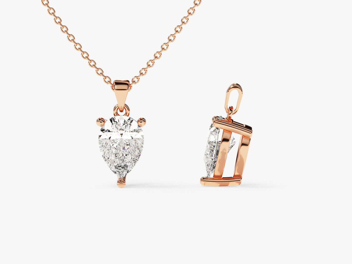 Pear Cut Diamond Solitaire Pendant - Prime & Pure