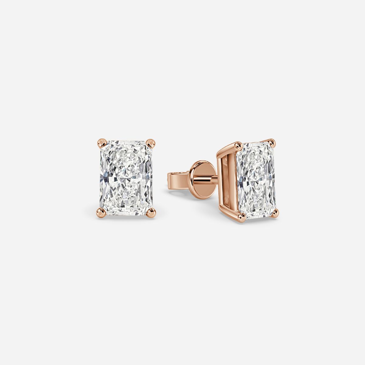 Radiant Diamond Stud Earrings - Prime & Pure