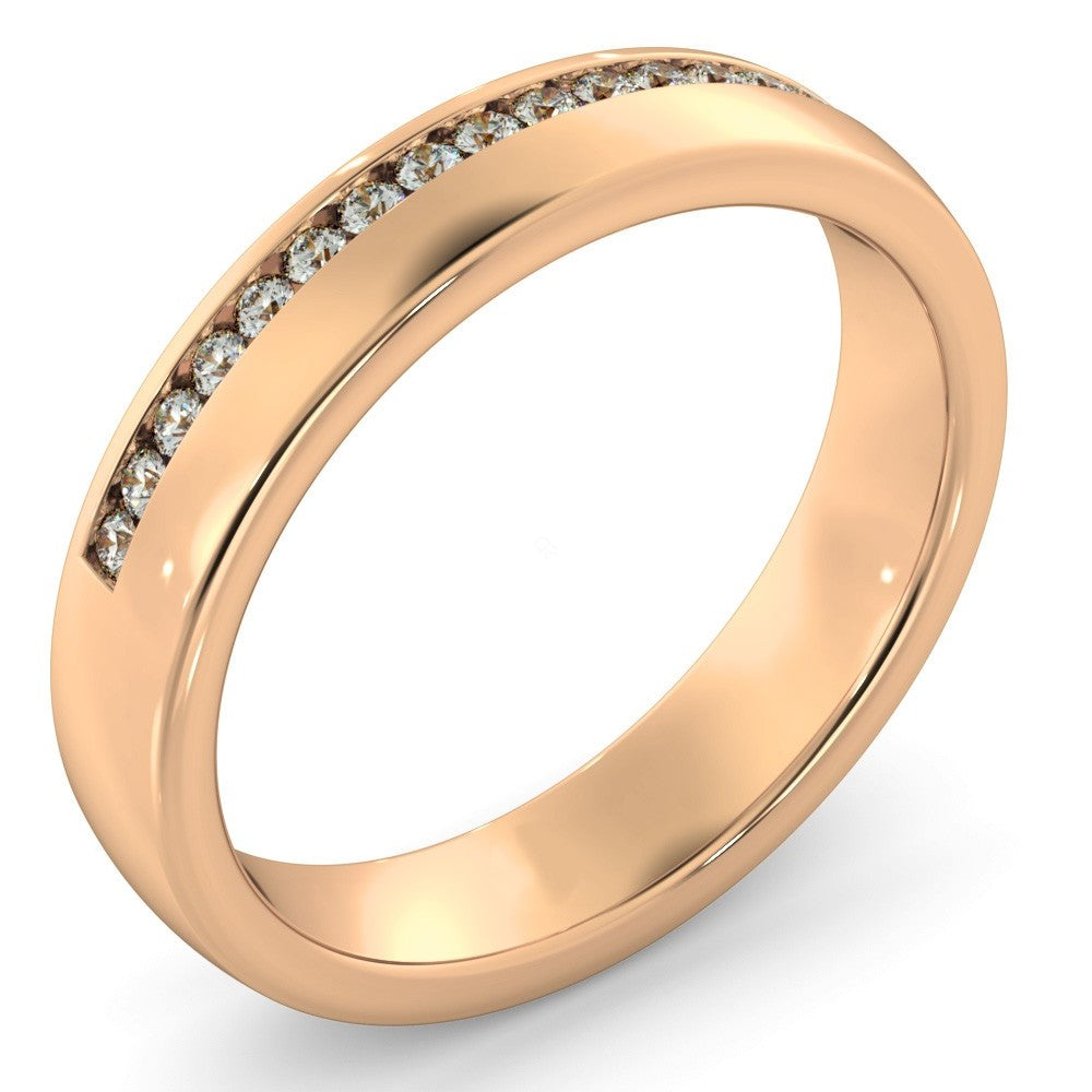 Channel half Set Round cut Diamond Band Ring - Prime & Pure