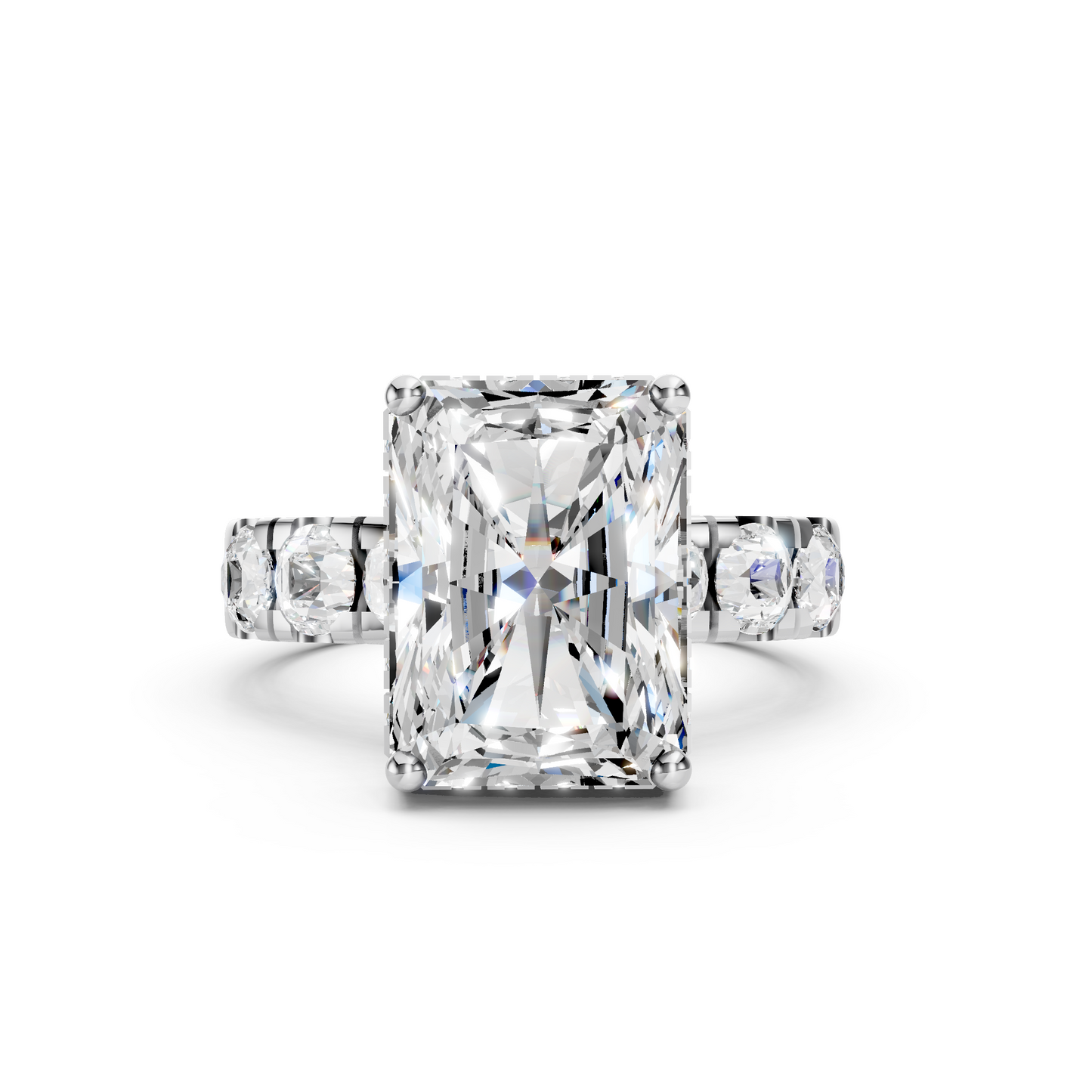 Jett – Radiant Solitaire with Hidden Halo and Round Thick band