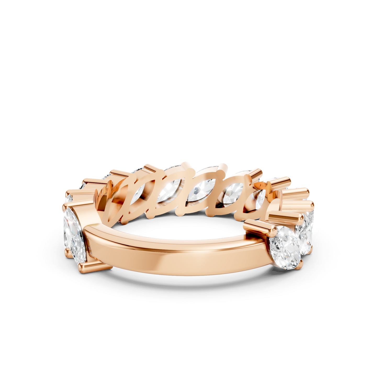 Clara - Diagonal Marquise Diamond Wedding Ring