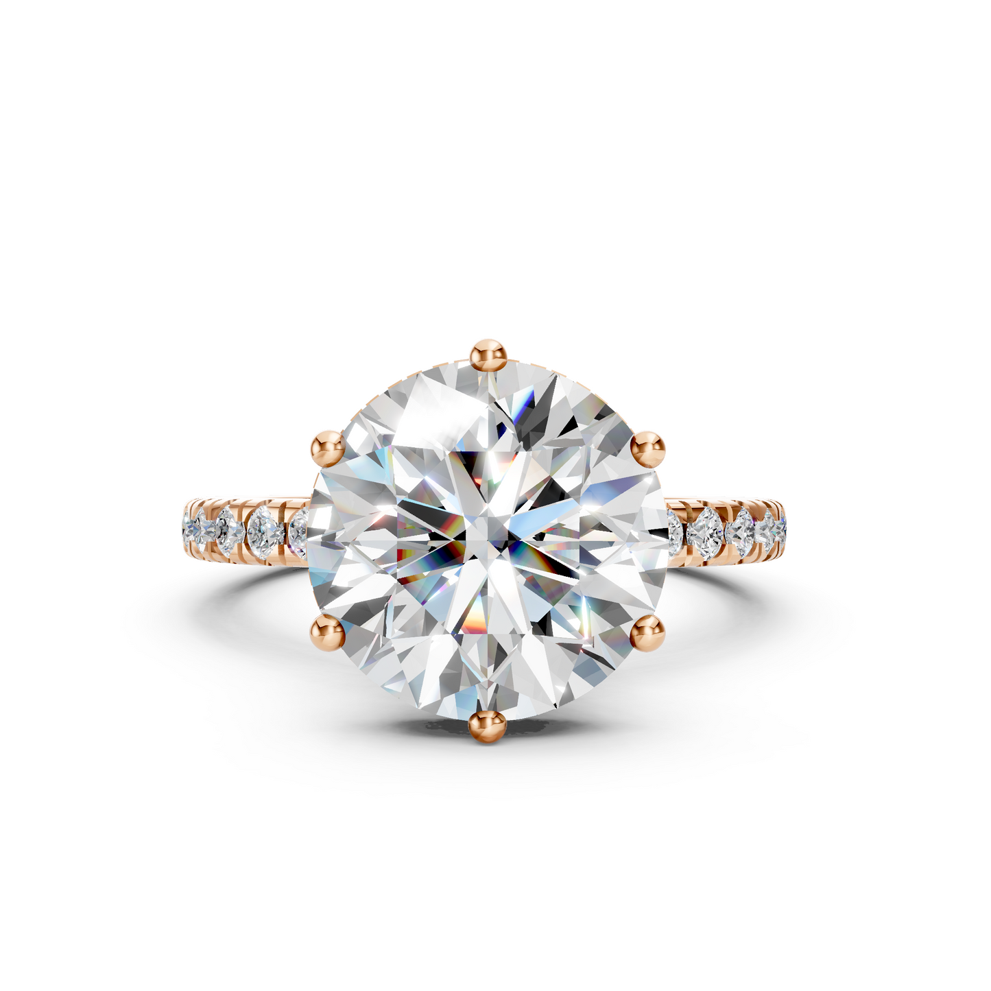 Billie – Round Brilliant Solitaire with Hidden Halo and Pavé Band