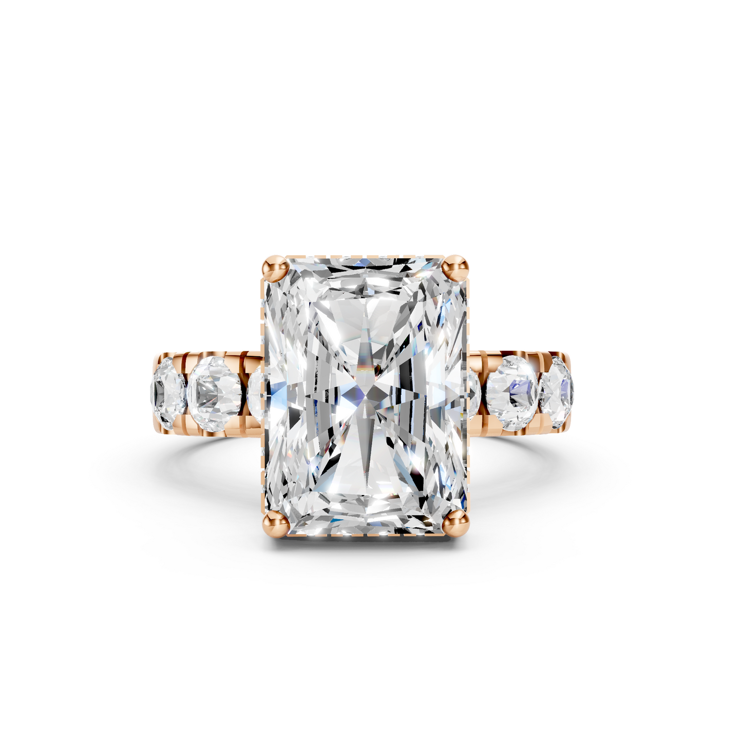 Jett – Radiant Solitaire with Hidden Halo and Round Thick band