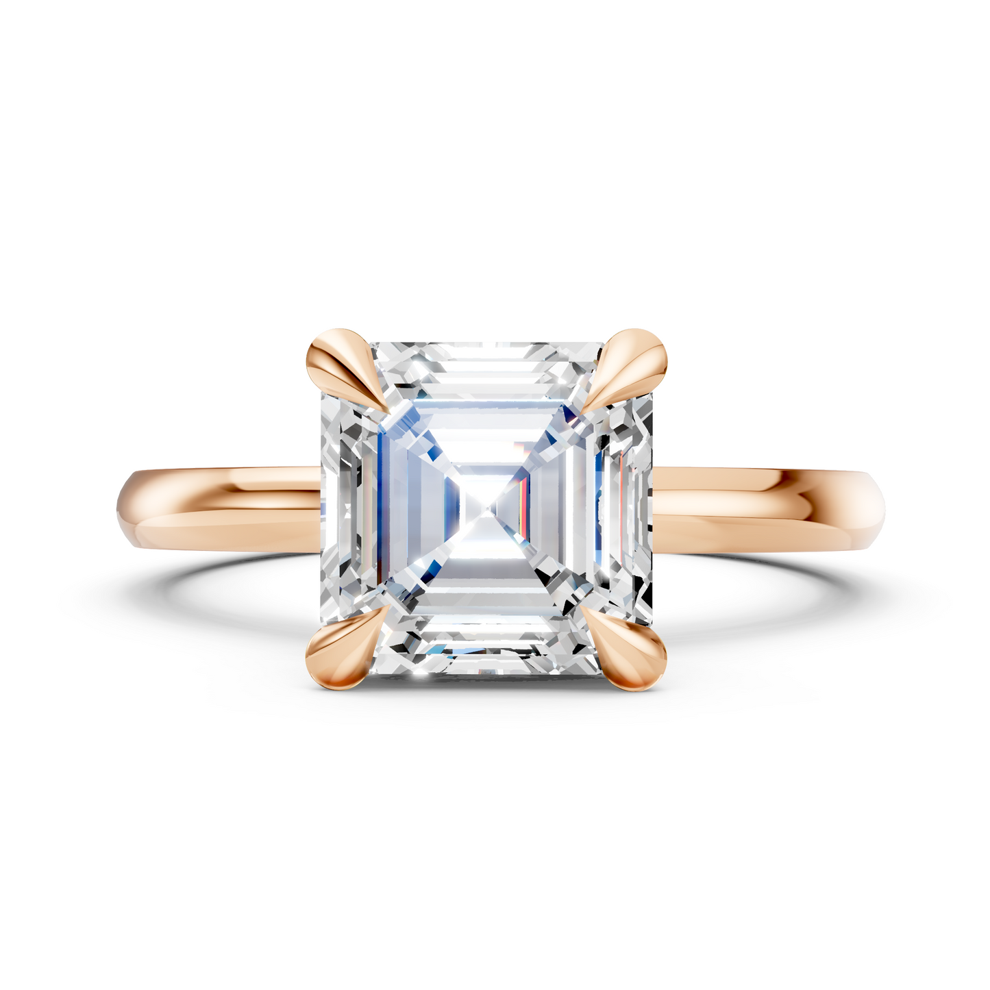 Everly – Asscher Solitaire with Plain Band