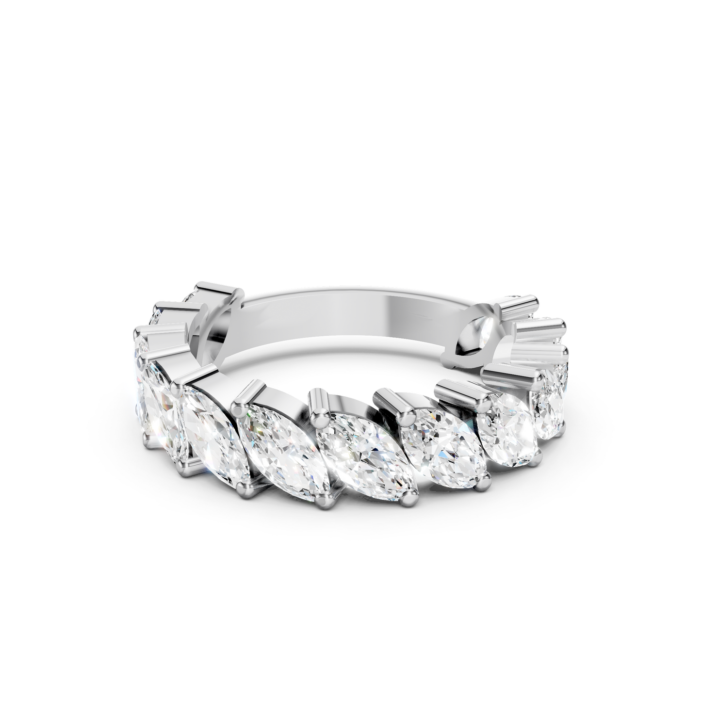 Clara - Diagonal Marquise Diamond Wedding Ring