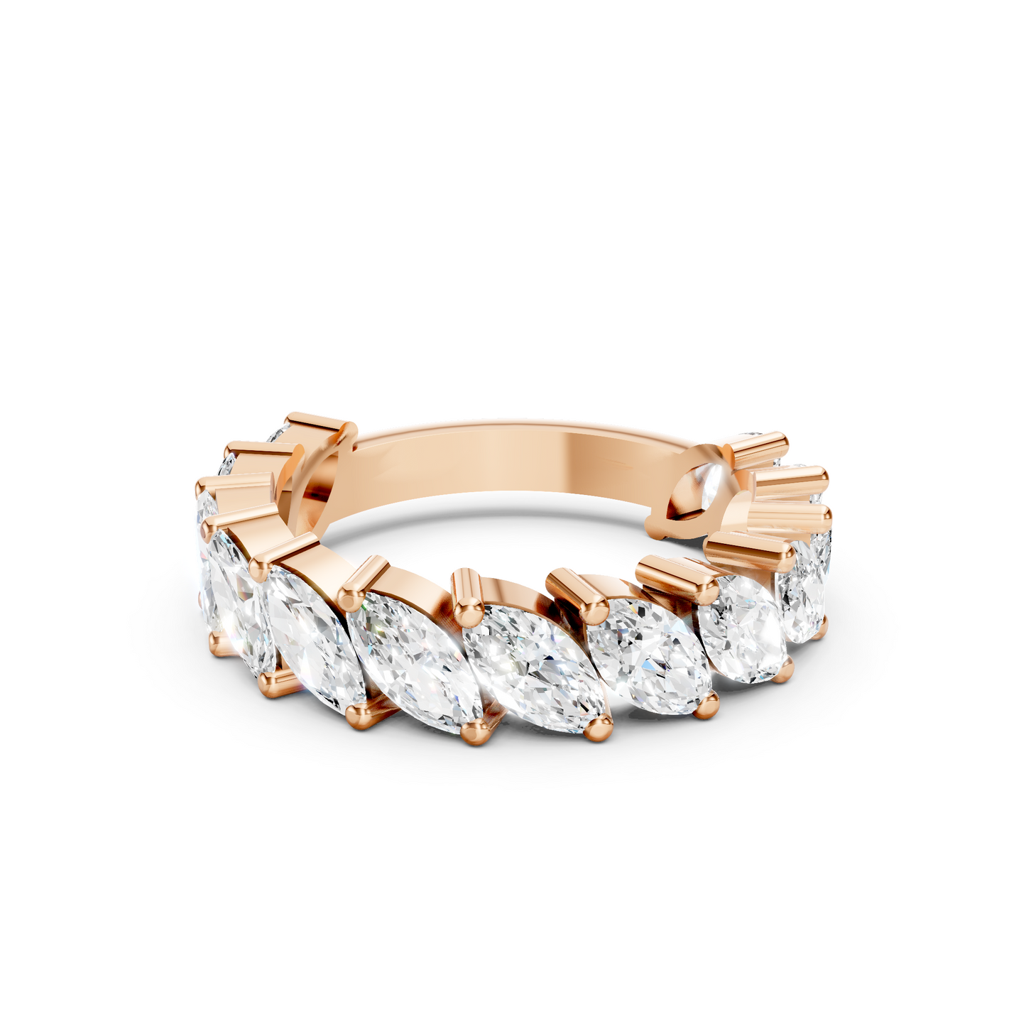 Clara - Diagonal Marquise Diamond Wedding Ring