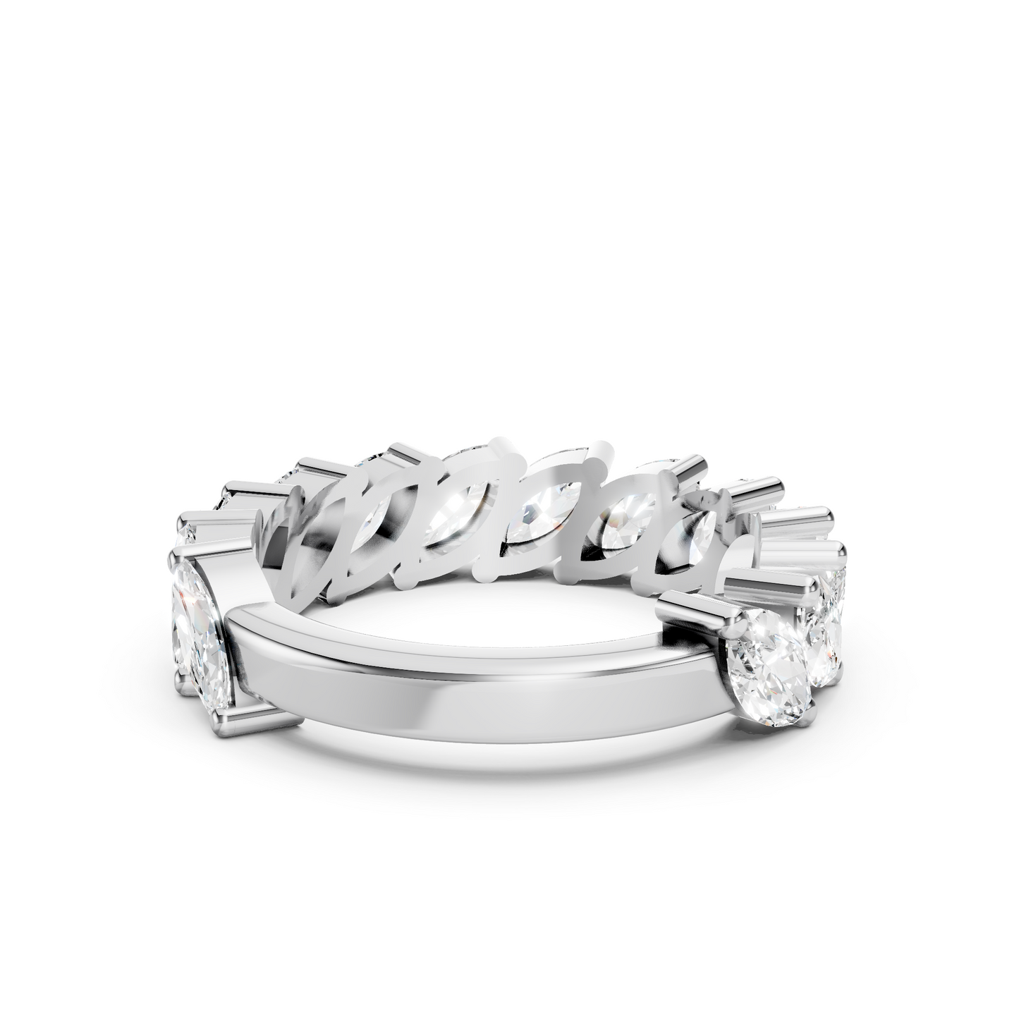 Clara - Diagonal Marquise Diamond Wedding Ring