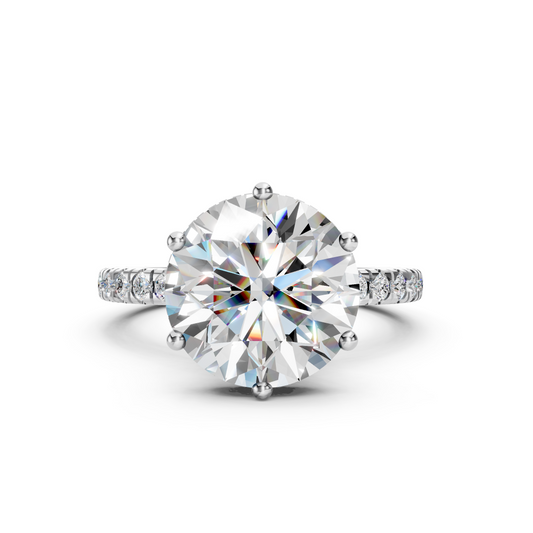 Billie – Round Brilliant Solitaire with Hidden Halo and Pavé Band