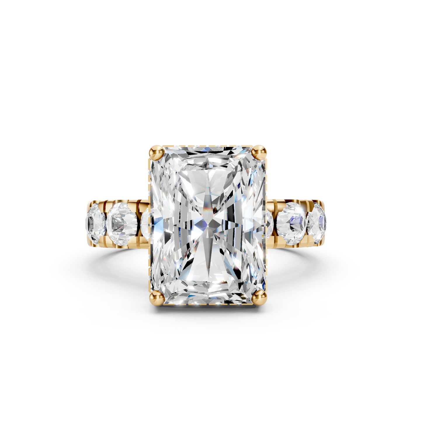 Jett – Radiant Solitaire with Hidden Halo and Round Thick band
