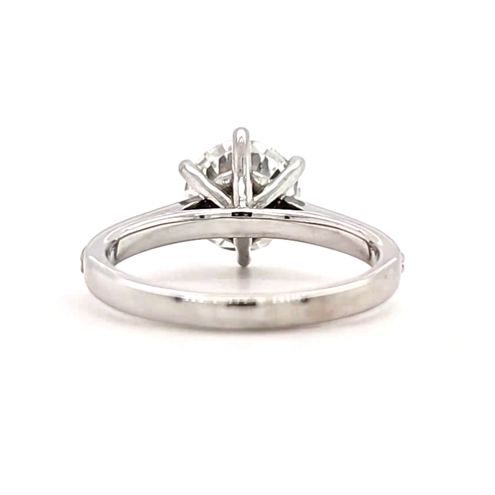 Zoe – " 2ct " Round Solitaire in 18k Gold 6 Prong set with Pavé Band (Ready) - Prime & Pure