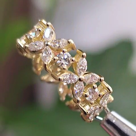 Myla- Butterfly Round and marquise eternity band