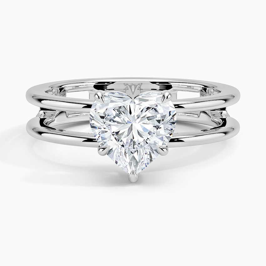 Heart Cut Diamond Double Band Solitaire Ring - Prime & Pure
