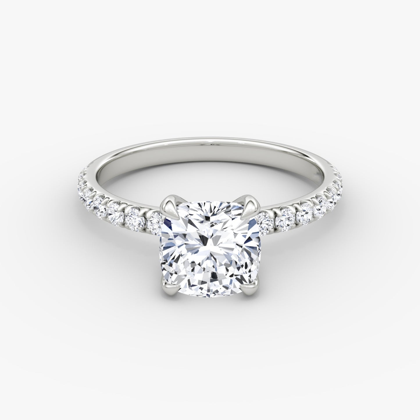 Cushion Cut Diamond Pave Band Ring - Prime & Pure