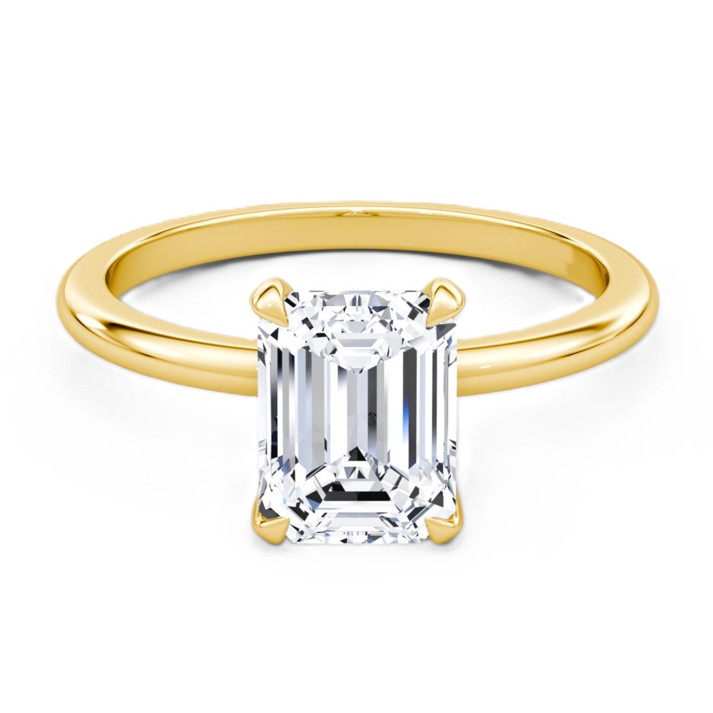 Emerald Cut Diamond Solitaire Ring - Prime & Pure
