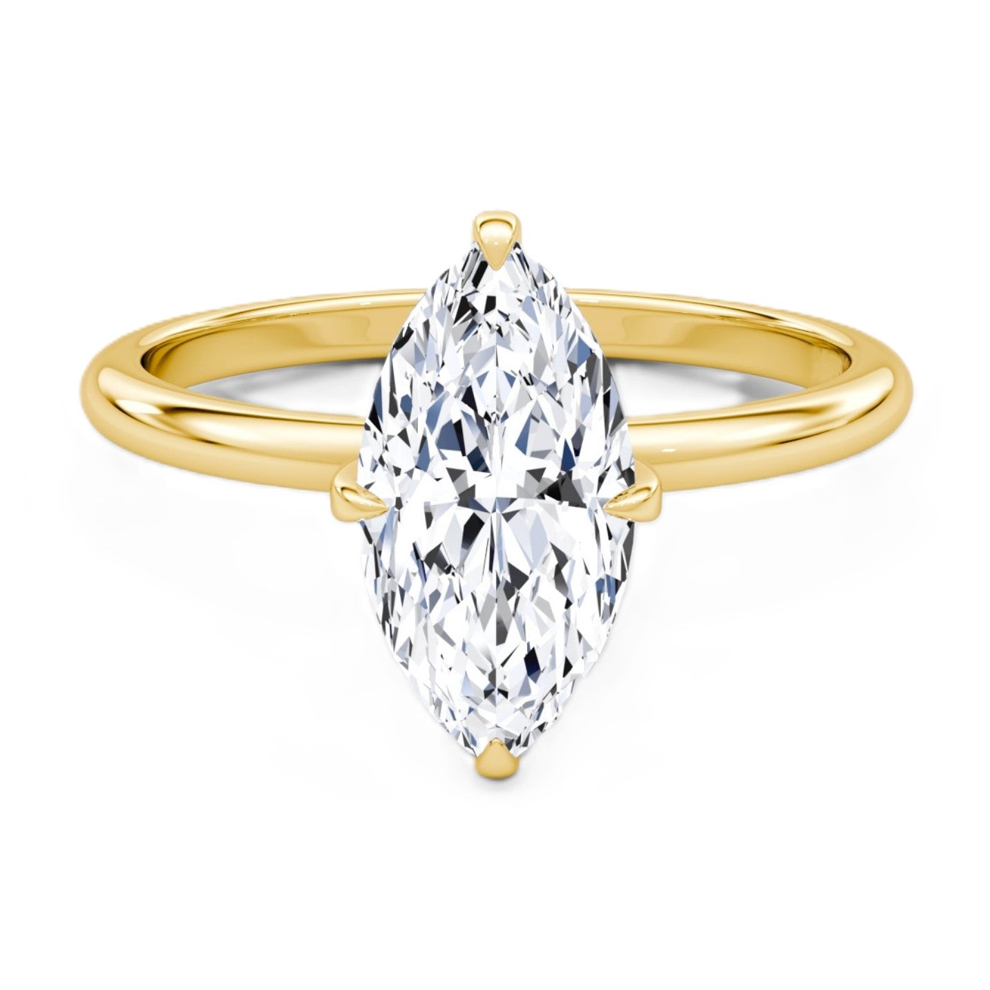 Marquise Cut Diamond Solitaire Ring - Prime & Pure