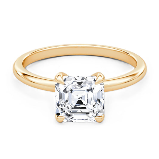 Asscher Cut Diamond Solitaire Ring - Prime & Pure