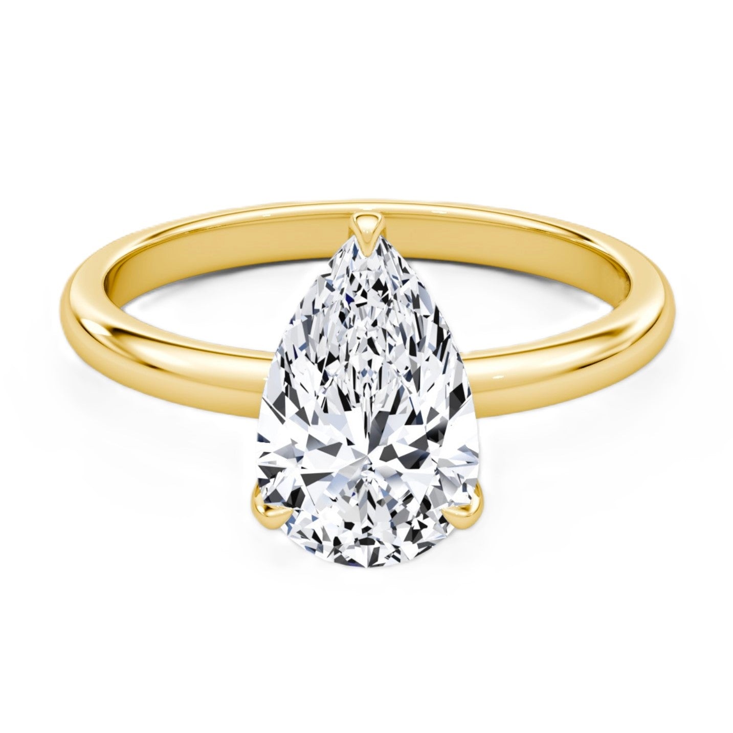 Pear Cut Diamond Solitaire Ring - Prime & Pure
