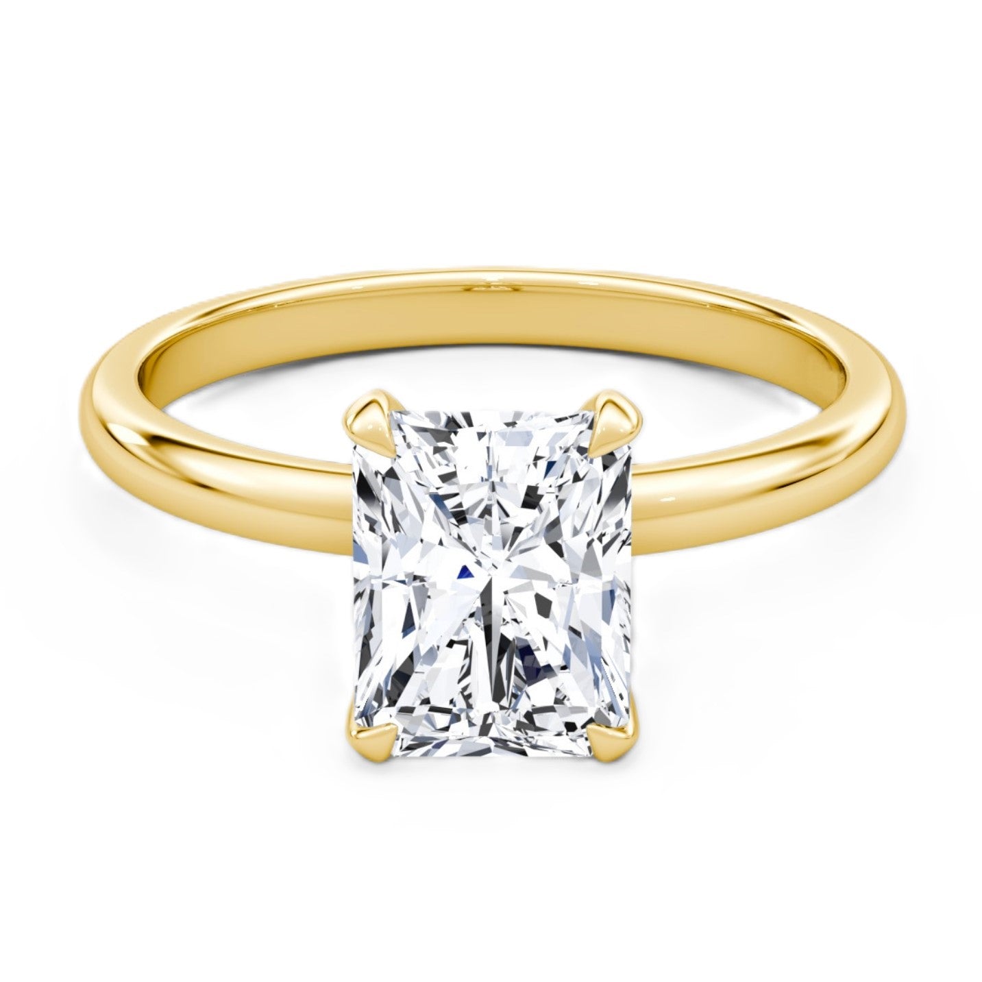Radiant Cut Diamond Solitaire Ring - Prime & Pure