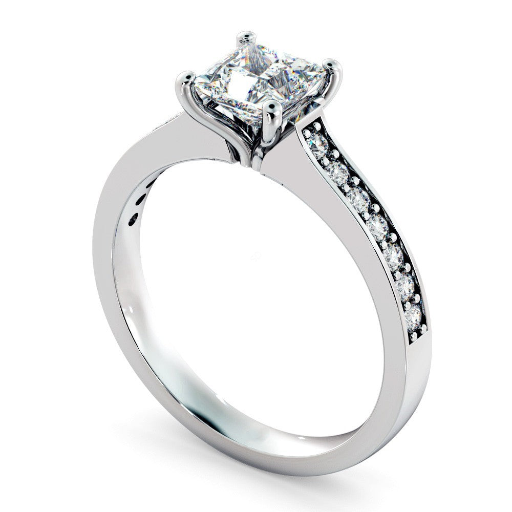 Princess Cut Diamond Pave Bands Ring St5 - Prime & Pure