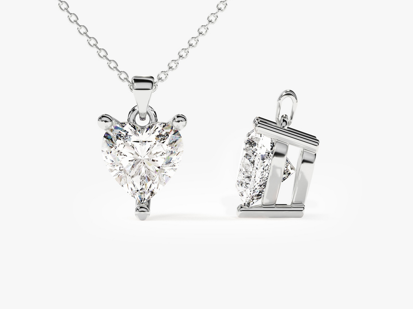 Heart Cut Diamond Solitaire Pendant - Prime & Pure
