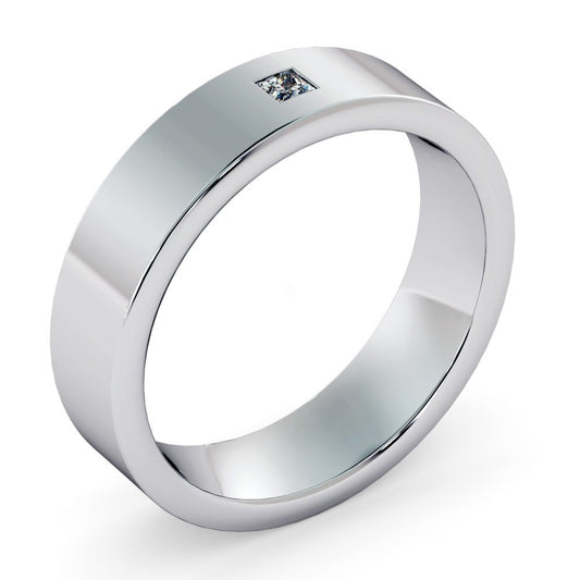 Flush Princess cut Diamond set Wedding Band - Prime & Pure