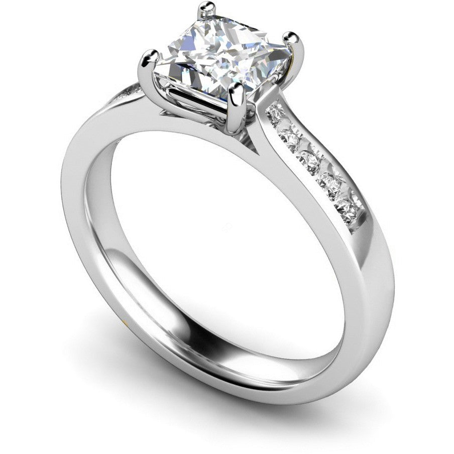 Princess Cut Diamond Pave Bands Ring St7 - Prime & Pure