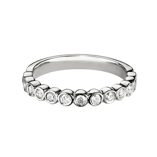 Bezel set Round Cut Half Eternity Diamond Ring - Prime & Pure