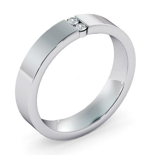 Round cut Twin Diamond set Wedding Band - Prime & Pure