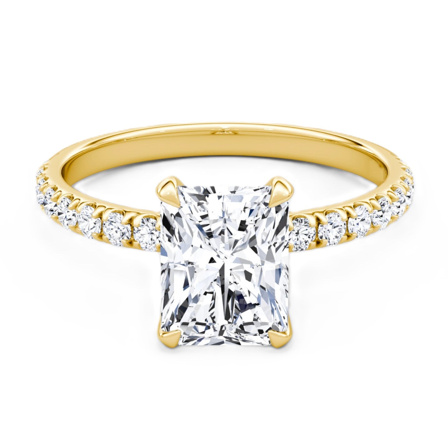 Radiant Cut Diamond Pave Band Ring - Prime & Pure