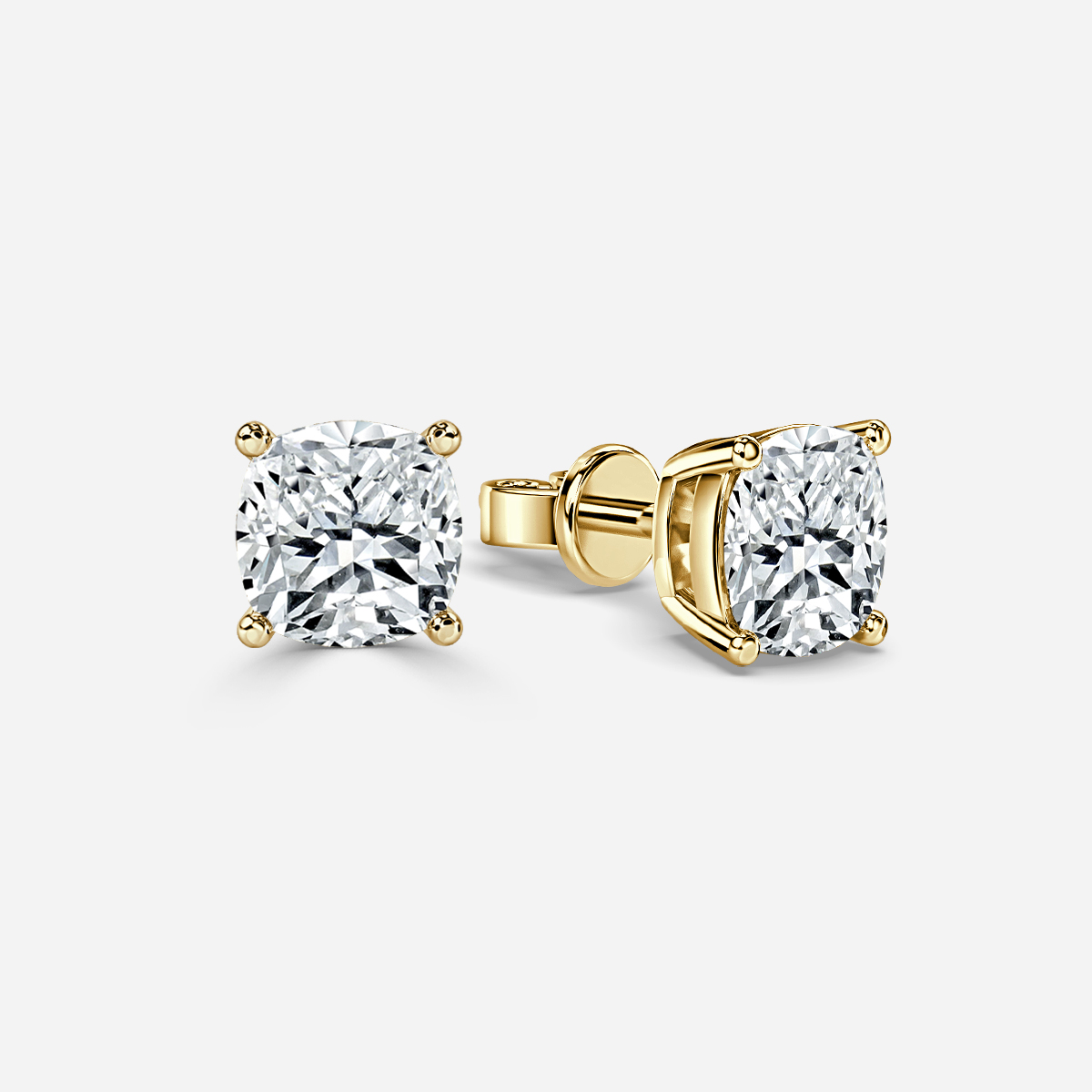 Cushion Diamond Stud Earrings - Prime & Pure