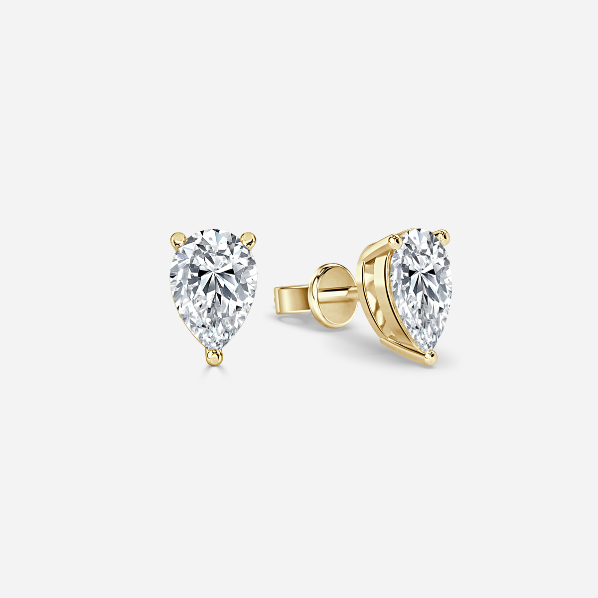 Pear Diamond Stud Earrings - Prime & Pure