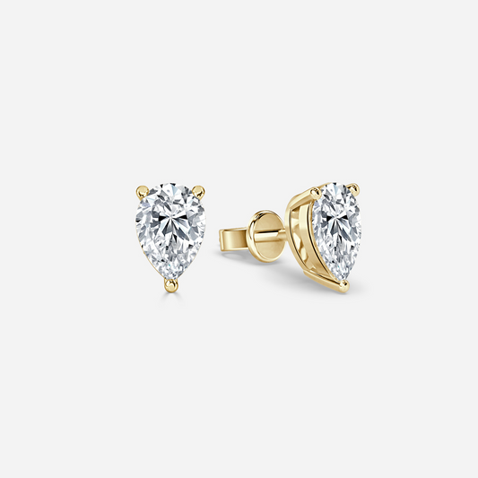 Pear Diamond Stud Earrings - Prime & Pure
