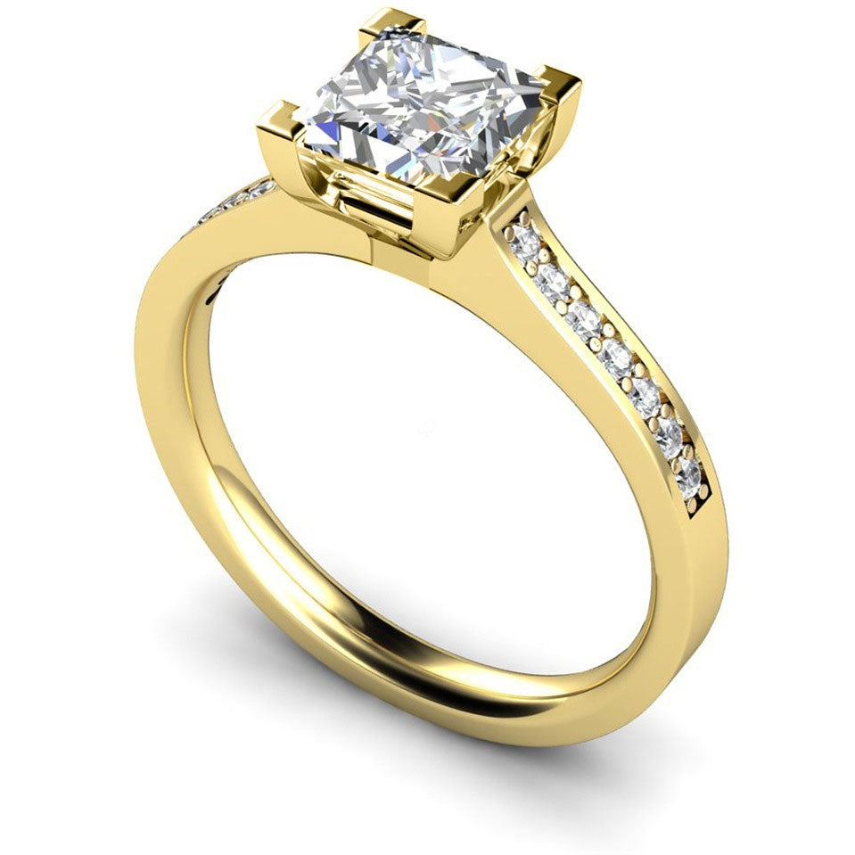 Princess Cut Diamond Pave Bands Ring St6 - Prime & Pure