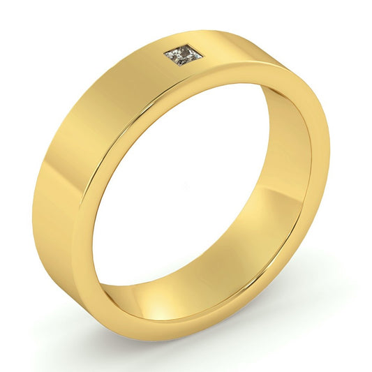 Flush Princess cut Diamond set Wedding Band - Prime & Pure